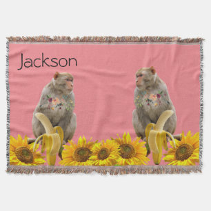 Couverture Blanche de jeton de singe de tournesol