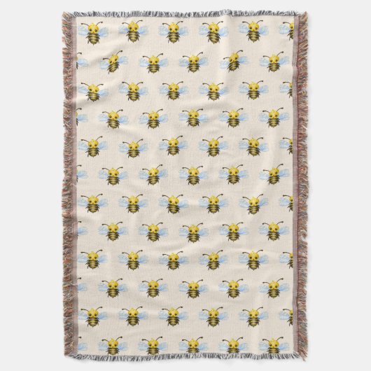 Couverture Blanche de la Reine Bee Throw (devant Vertical)