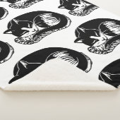 Couverture blanche de Sherpa de noir de chats de (3/4)