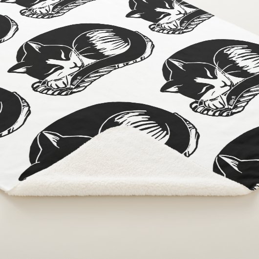 Couverture blanche de Sherpa de noir de chats de (3/4)