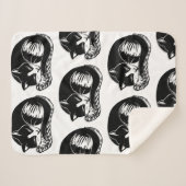 Couverture blanche de Sherpa de noir de chats de (Devant (Horizontal))