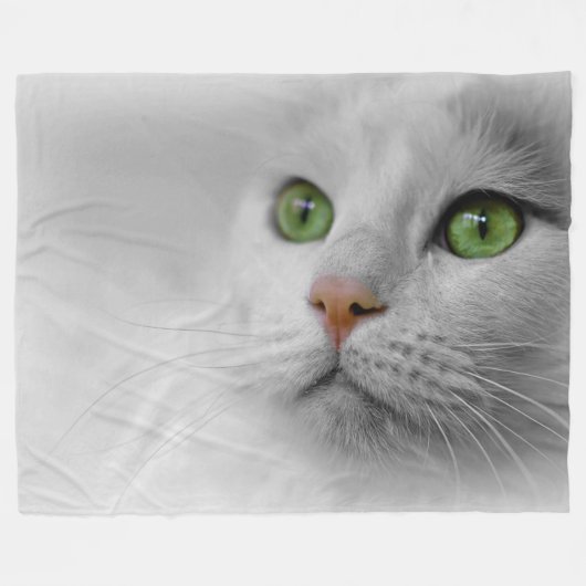 Couverture blanche d'ouatine de chat, grande (Devant (Horizontal))