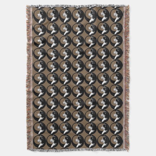 Couverture Blanche Husky Pup Sibérienne Husky Chien Jeter Bla (devant Vertical)