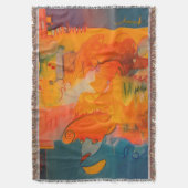 Couverture Blanche orange vif et bleue Turquoise (devant Vertical)