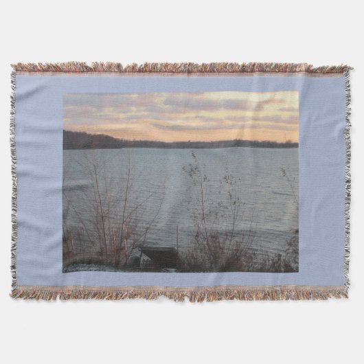 Couverture Blanche Sunset Lake Shore (Devant)