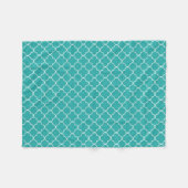 Couverture blanche turquoise de motif de (Devant (Horizontal))
