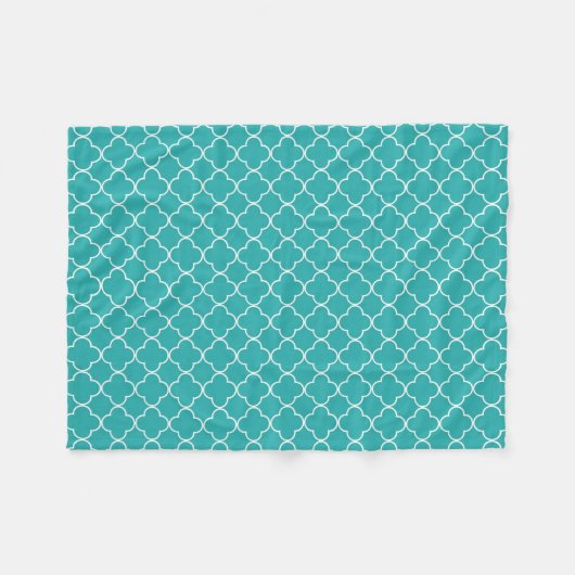 Couverture blanche turquoise de motif de (Devant (Horizontal))