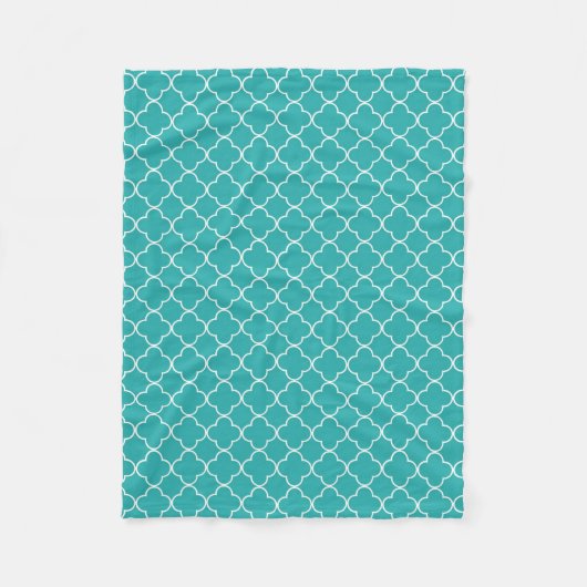 Couverture blanche turquoise de motif de (Devant)
