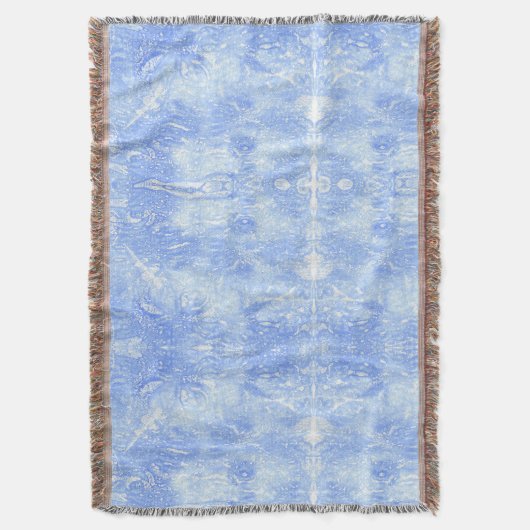 Couverture Blanches Sherpa Abstraites bleu clair et blanc (devant Vertical)