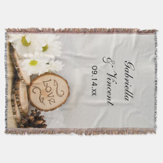 Couverture Blancs rustiques Bois Mariage Keepsaké (Devant)