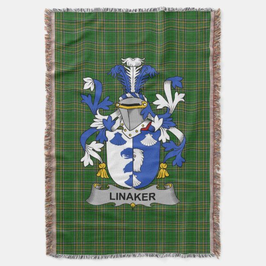 Couverture Blason de la famille Linaker d'Irlande Crest Irlan (devant Vertical)