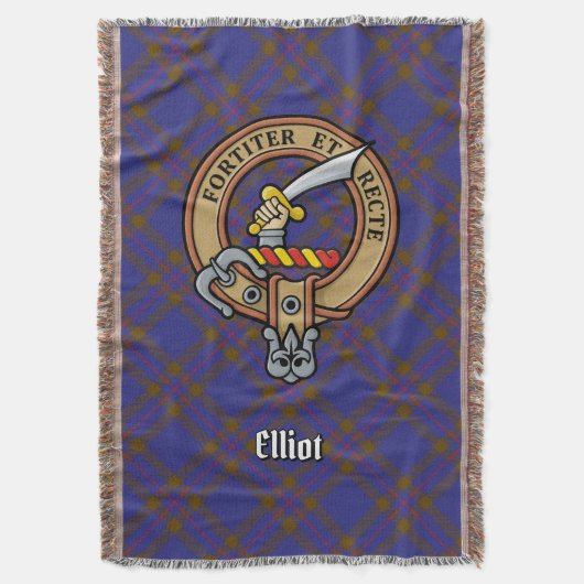 Couverture Blason du clan Elliot sur tartan moderne (devant Vertical)