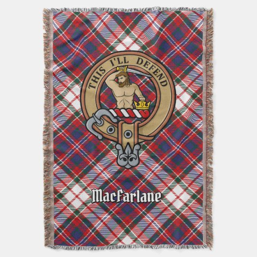 Couverture Blason du clan MacFarlane sur tartan de cérémonie (devant Vertical)