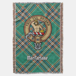 Couverture Blason du clan MacFarlane sur tartan de chasse anc