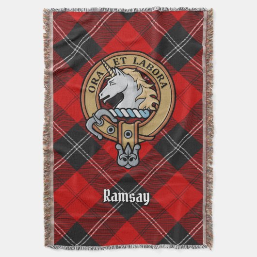 Couverture Blason du clan Ramsay sur tartan rouge (devant Vertical)