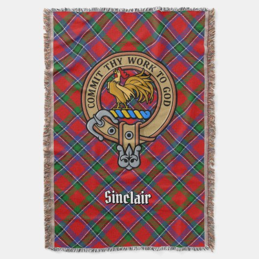Couverture Blason du Clan Sinclair sur tartan rouge (devant Vertical)
