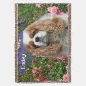 Couverture Blenheim Cavalier King Charles Spaniel en fleurs (devant Vertical)