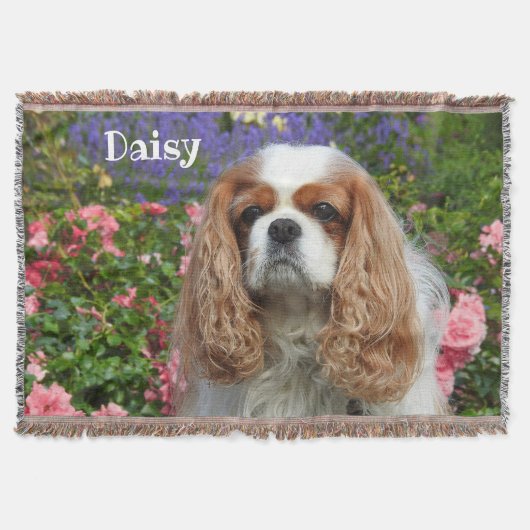 Couverture Blenheim Cavalier King Charles Spaniel en fleurs (Devant)