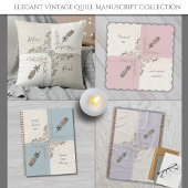 Couverture Bleu Antique Classique Frange Tissée Manuscrit