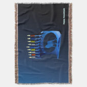 Couverture Bleu brillant Chanukkah Menorah (devant Vertical)