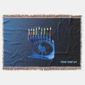 Couverture Bleu brillant Chanukkah Menorah (Devant)