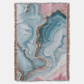 Couverture Bleu clair rose or Agitation marbre Design moderne (devant Vertical)