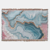 Couverture Bleu clair rose or Agitation marbre Design moderne (Devant)
