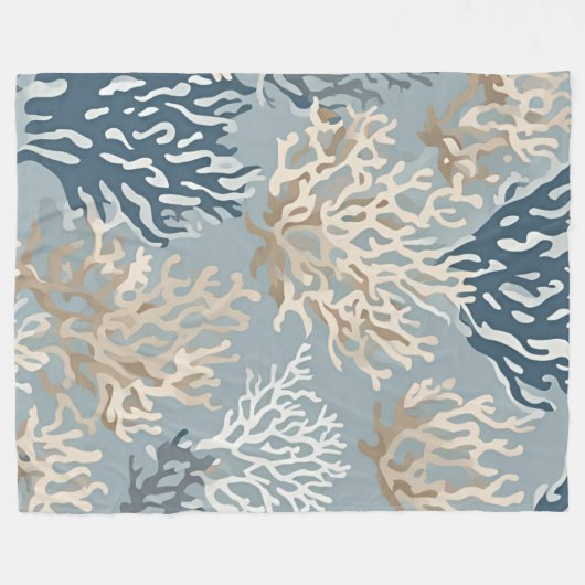 Couverture Bleu Corail Beige Côte Nautique (Devant (Horizontal))