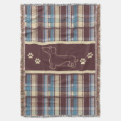Couverture Bleu Dachshund/Lot Plaid (devant Vertical)