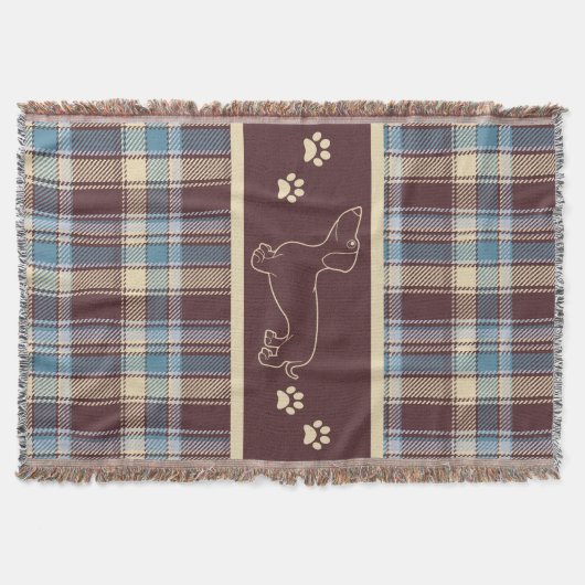 Couverture Bleu Dachshund/Lot Plaid (Devant)