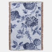 Couverture Bleu d'indigo Toile floral vintage (devant Vertical)