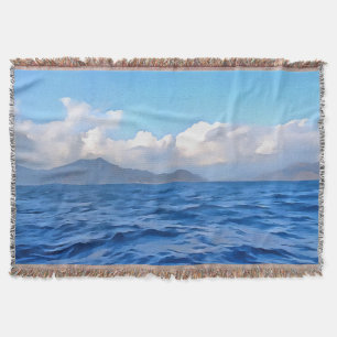 Couverture Bleu Egéen Marmaris Turquoise Côte Peinture