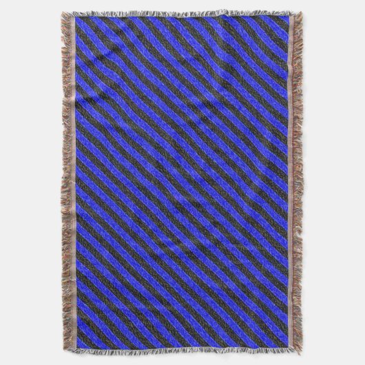 Couverture Bleu et noir Diagonal Stripes Motif texturé (devant Vertical)