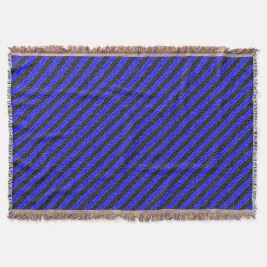 Couverture Bleu et noir Diagonal Stripes Motif texturé (Devant)