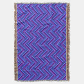 Couverture Bleu et violet rayures double tissage (devant Vertical)