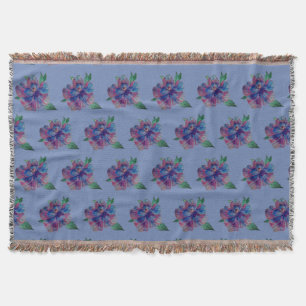 Couverture Bleu, Fleur violette, Été MoodArt Jetez une couver