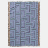 Couverture Bleu gris rayures carré motif (devant Vertical)