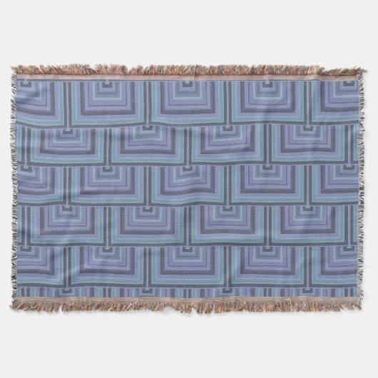 Couverture Bleu gris rayures carré motif (Devant)