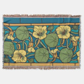 Couverture Bleu jaune Nasturtium Fleur Nouveau Motif (Devant)