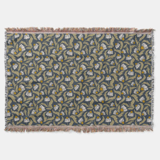 Couverture Bleu marine avec fleurs de Coneflowers Floral