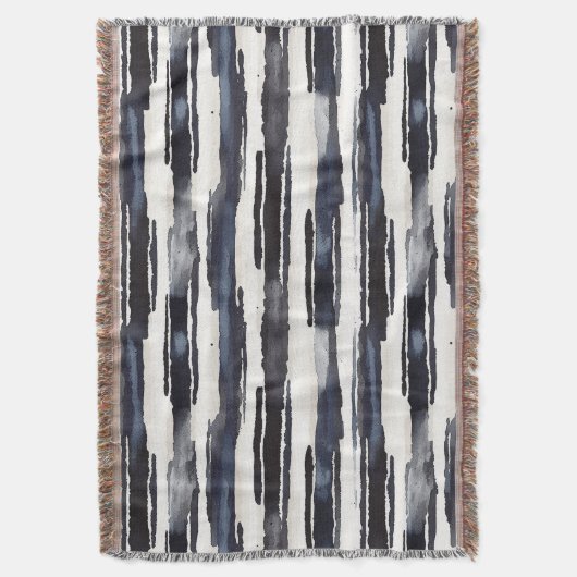 Couverture Bleu Marine Rayures Blanches (devant Vertical)