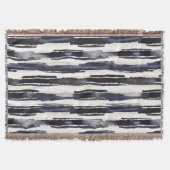 Couverture Bleu Marine Rayures Blanches (Devant)