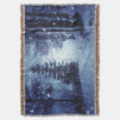 Couverture Bleu Moonlit Forêt magique Scène d'hiver (devant Vertical)