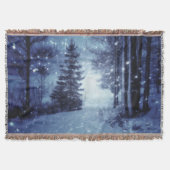 Couverture Bleu Moonlit Forêt magique Scène d'hiver (Devant)