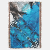 Couverture Bleu Noir Blanc Gris Abstrait Tache de Peinture de (devant Vertical)