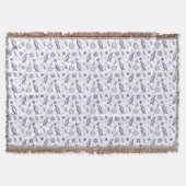 Couverture Bleu oiseau et fleurs sans couture motif (Devant)