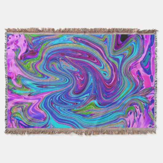 Couverture Bleu, Rose et Violet Groovy Art Abstrait Rétro (Devant)