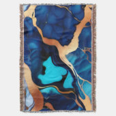 Couverture Bleu tendance en or faux marbre (devant Vertical)