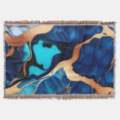 Couverture Bleu tendance en or faux marbre (Devant)