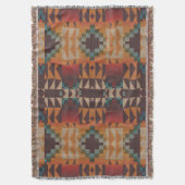 Couverture Bleu turquoise Beige Rouge foncé Art Tribal Brown (devant Vertical)